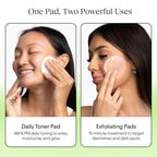 JiYu Korean Skincare Bundle – NAD+ Hydrating Face Moisturizer (50 ml) + Toning Polish Pads (100 Count) – Brightening & Hydrating Daily Skincare Routine for All Skin Types